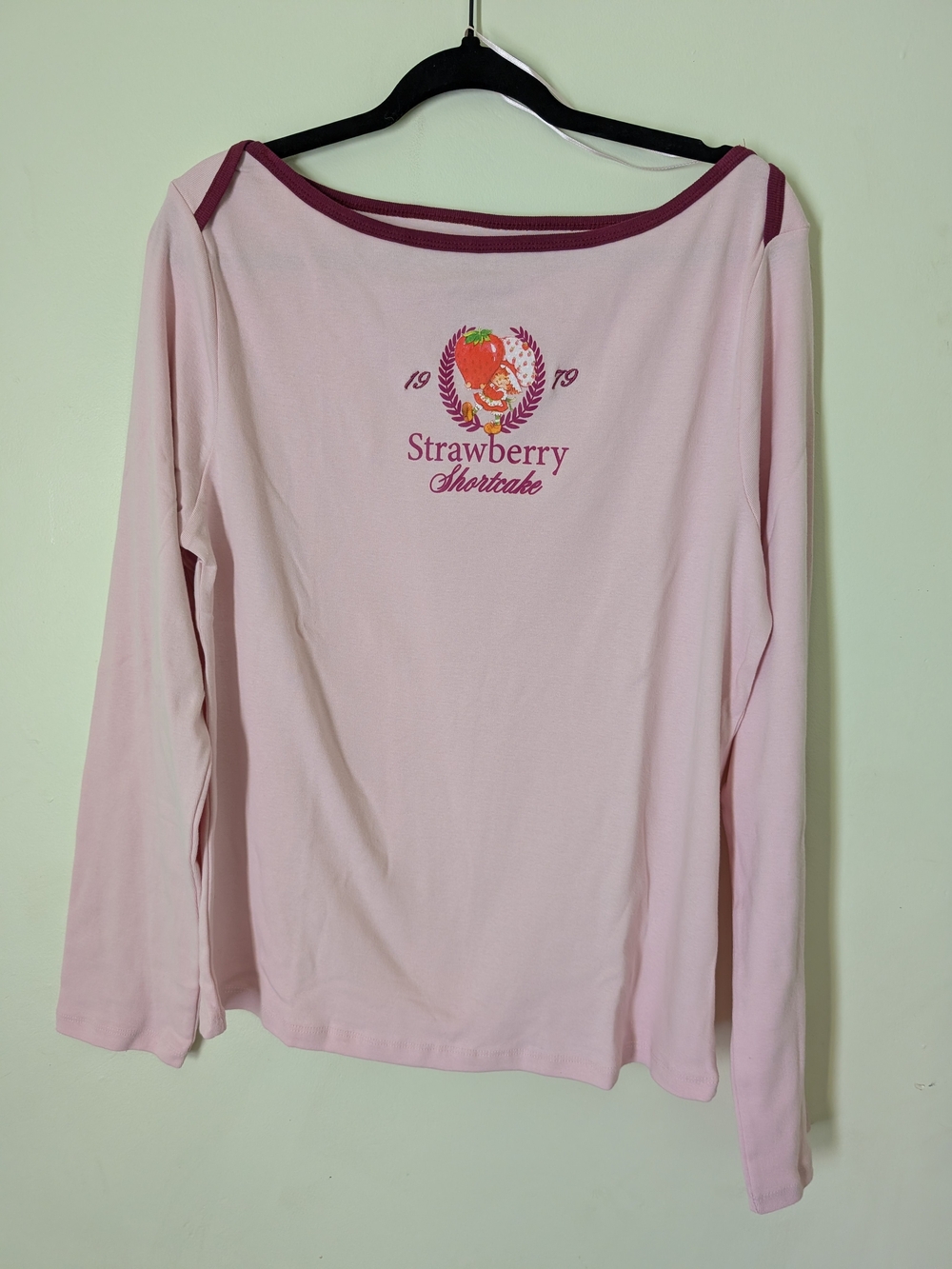 Women's Cotton Strawberry Shortcake Pink Long-Sleeve T-Shirt